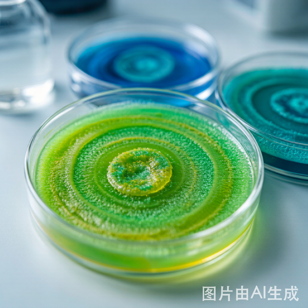 菌株培养皿与微生物菌落